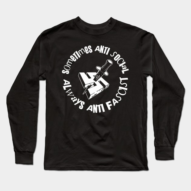 sometimes anti social always anti fascist Long Sleeve T-Shirt by remerasnerds